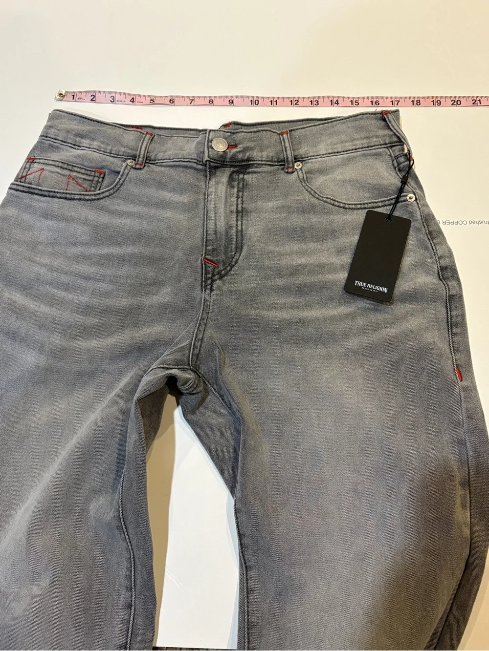 True Religion Ricky Relaxed Straight Jeans Men’s 34x34 Gray Silver Wash NWT